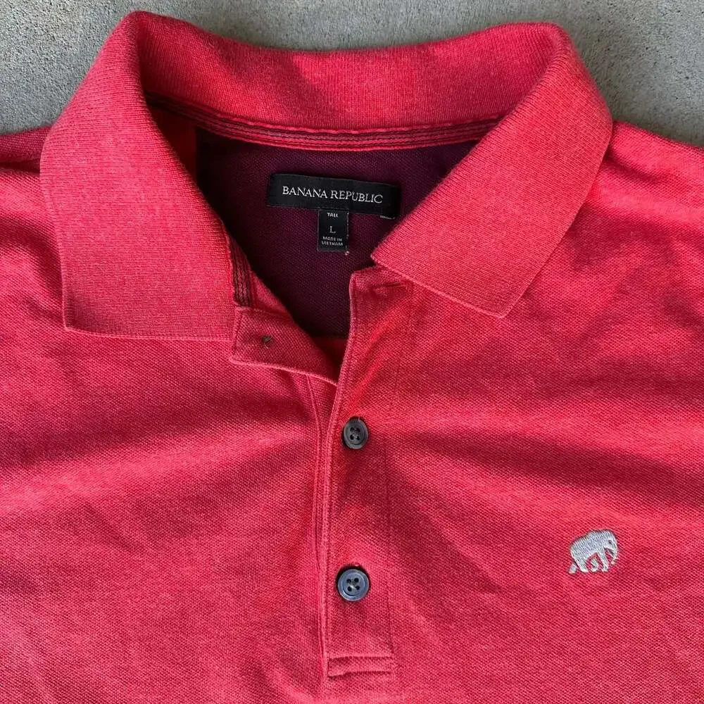 Banana Republic Polo Shirt Size L Red Short Sleeve Logo